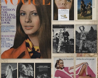 Vintage Vogue Magazin 1970 Digital Download | Vogue Ausgabe Januar 1970 | Retro-Modefotografie | Modegeschichte Archiv