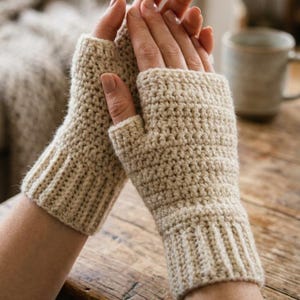 Crochet Fingerless Gloves Pattern | Easy Wrist Warmers PDF | Instant Download