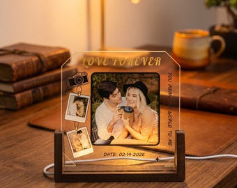 Gepersonaliseerde foto nachtlampje, retro filmstrip fotolamp, aangepaste camera acrylplaat, verjaardagscadeau paar, vriend vriendin