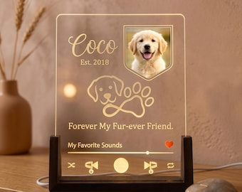 Gepersonaliseerde huisdierfoto nachtlampje, aangepaste hond gedenkplaat, cadeau huisdier verlies, kattenliefhebber lamp, fotobord vriend bont ooit, sympathie huisdier, medeleven huisdier