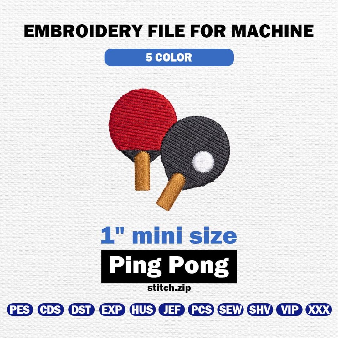 Mini Ping Pong Machine Embroidery Design-1