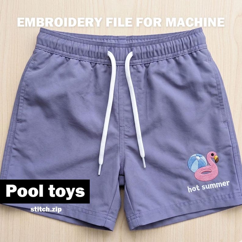 Mini Flamingo Pool Float Machine Embroidery Design 1 Inch, Summer Beach ...