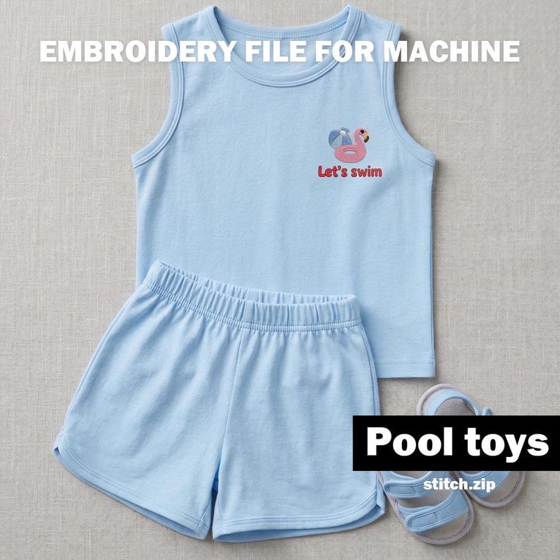 Mini Flamingo Pool Float Machine Embroidery Design 1 Inch, Summer Beach ...