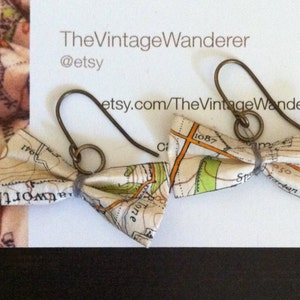Vintage Map Earrings