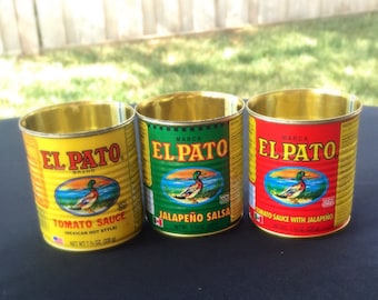 Small El Pato Spanish Sauce Cans Wedding Party Center Piece Decor