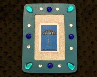 La Loteria El paraguas umbrella Wooden picture frame