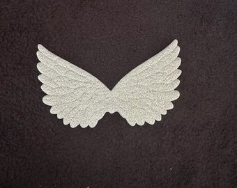 Set of 7 metallic silver fabric wings