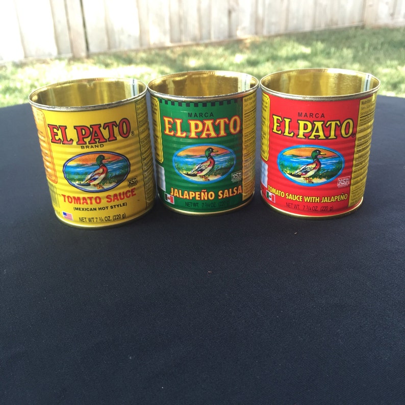 Small El Pato Spanish Sauce Cans Wedding Party Center Piece Etsy
