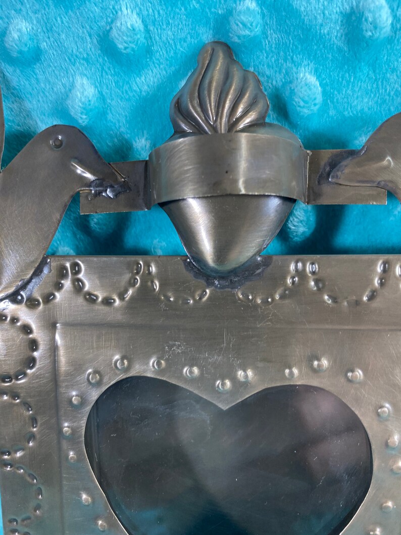 Love Birds Tin Nicho Heart Window 25 Etsy