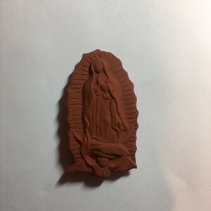 Terra Cotta Style Virgin Mary Ornament La Virgencita Magnet image 2