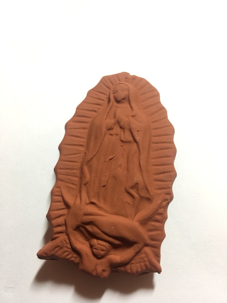 Terra Cotta Style Virgin Mary Ornament La Virgencita Magnet image 5