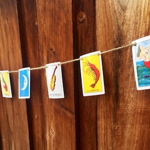 Décoration de fête de mariage avec guirlande de cartes La Loteria