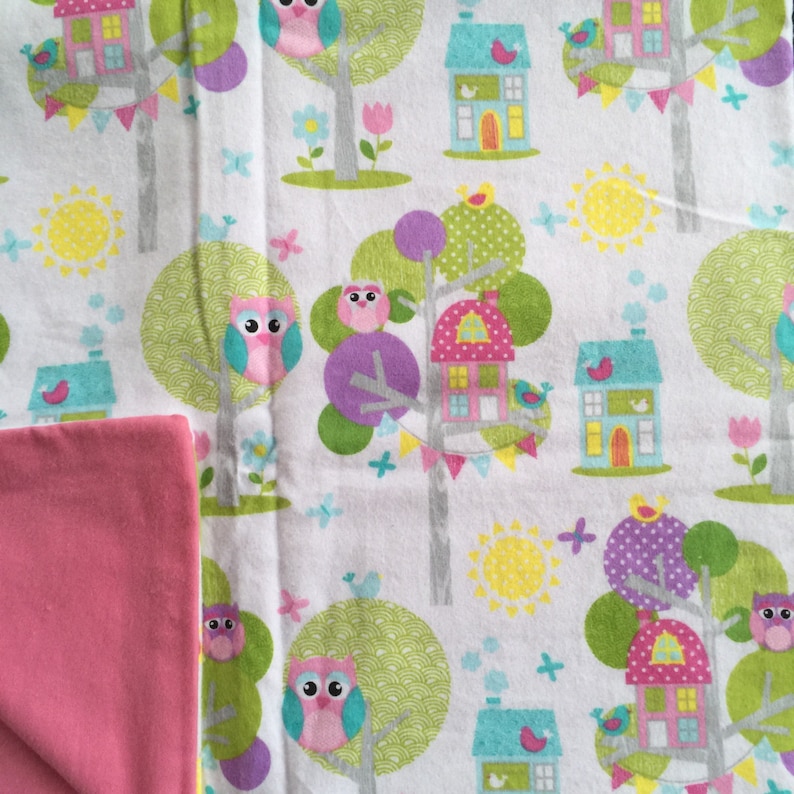 Pink Owl Handmade Baby Blanket