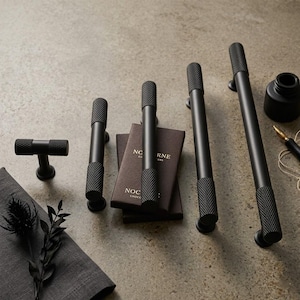 Elegancki, czarny metalowy uchwyt, gałka 128-160-192-224 mm, 38 mm, dekoracyjny uchwyt do szuflad i szafek do stylowego domu i mebli (kc)