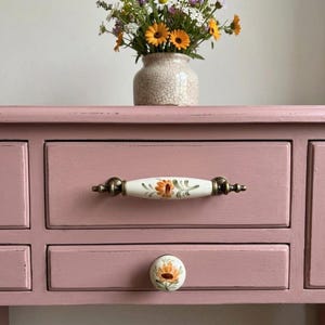 Cream Patterned Porcelain Knob & Pull – 64mm 96mm – Antique Gold, Silver, Gold Metal – Drawer, Cabinet, Dresser, Bedroom, Bathroom Decor (k) image 10