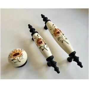 Cream Patterned Porcelain Knob & Pull – 64mm 96mm – Antique Gold, Silver, Gold Metal – Drawer, Cabinet, Dresser, Bedroom, Bathroom Decor (k) Chrome