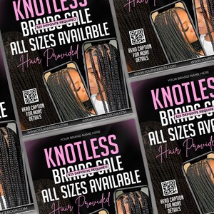 DIY Braids & Knotless Flyer Template, Special Deals Canva Editable, Knotless Braids Flyer Template Braids Pricelist, Canva Editable,