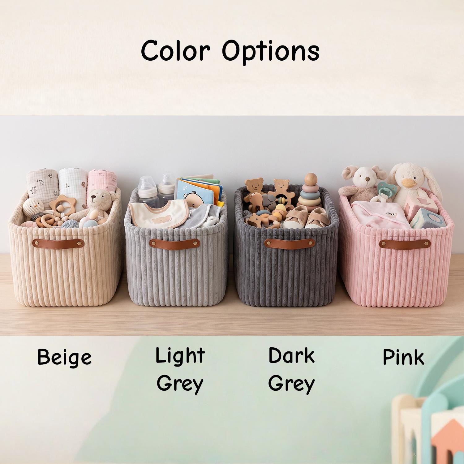 Personalized Baby Keepsake Basket, Custom Name Nursery Storage