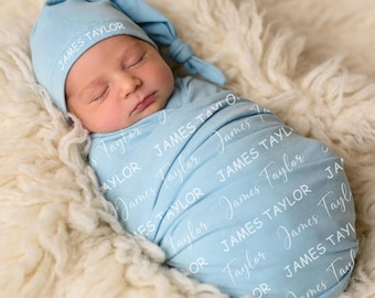 Benutzerdefinierte Baby Swaddle, Neugeborenen Namensdecke, Krankenhaus nach Hause kommen Outfit, Swaddle mit Namen, Neugeborenen Swaddle und Decke, Neugeborenen Ankündigung