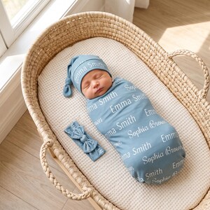 Neugeborenen Namensdecke, Baby Name Decke, Krankenhaus Coming Home Outfit, Swaddle mit Namen, Neugeborenen Swaddle und Decke, Namensmitteilung Bild 3