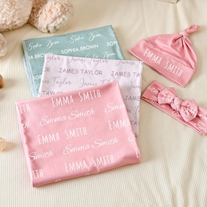 Neugeborenen Namensdecke, Baby Name Decke, Krankenhaus Coming Home Outfit, Swaddle mit Namen, Neugeborenen Swaddle und Decke, Namensmitteilung Bild 13