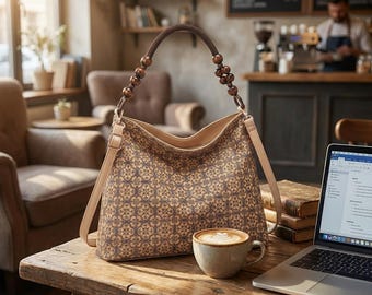 Kork Handtasche | Boho Chic Vegan Crossbody Schultertasche, Umweltfreundliche Bark Accessoires