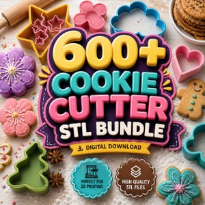 600+ Cookie Cutter STL Bundle – Ultimate Cookie Cutter Collection – 3D Printable Cookie Cutters – Baking STL Files – STL & 3MF Bundle