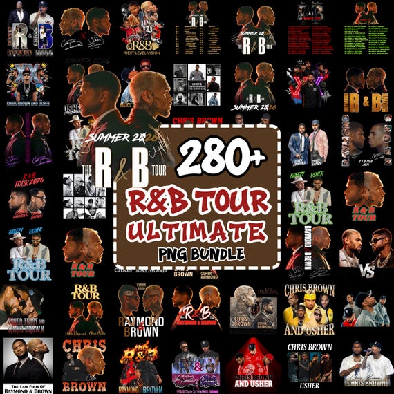 Chris Brown Usher R&B Tour 2026 PNG TShirt Design, Raymond and Brown Tour tshirt, Usher, Chris Brown Concert Tee (Digital Download)