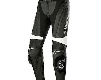 Alpinestars Stella Missile V3 Black Leather Motorcycle Pants with CE Knee Armor