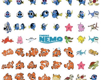 Nemo PNG, Nemo Dory Clipart Bundle, Finding Nemo PNG Instant Digital Download, Nemo shirt cake topper, birthday