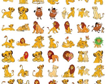 El Rey León SVG Mega, Simba SVG para Cricut, El Rey León PNG, Hakuna Matata SVG para camisetas, Archivos SVG en capas, Imágenes prediseñadas de El Rey León, Bebé Simba PNG