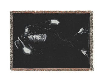Michael Jackson Dance Woven Blanket | Dark Minimal Art, Textured Throw