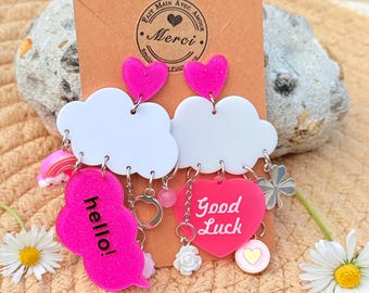 Pendientes asimétricos, buen aspecto, hola nubes