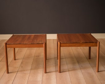 Danish Modern Pair of Solid Teak End Tables by Magnus Olesen