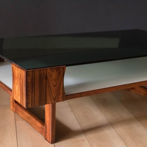 Space Age Vintage Bruksbo Rosewood and Glass Coffee Table by Torbjorn Afdal image 5