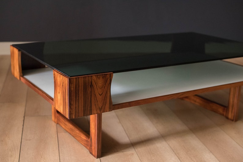 Space Age Vintage Bruksbo Rosewood and Glass Coffee Table by Torbjorn Afdal image 5