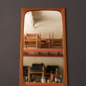 Vintage Danish Teak Hanging Wall Mirror by Aarhus Glasimport & Glassliberi image 1