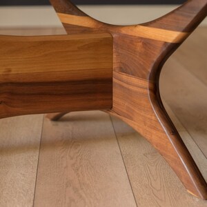 Mid Century Modern Solid Walnut and Glass Jacks Coffee Table by Adrian Pearsall reserved image 4