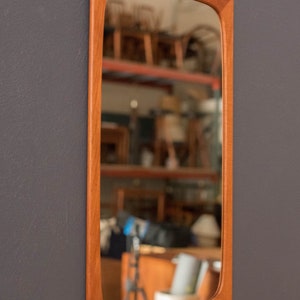 Vintage Danish Teak Hanging Wall Mirror by Aarhus Glasimport & Glassliberi image 2