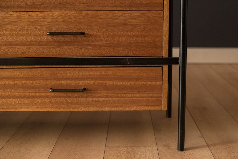 Mid-Century Modern Vista of California Mahogany and Steel Dresser by Don Knorr image 7