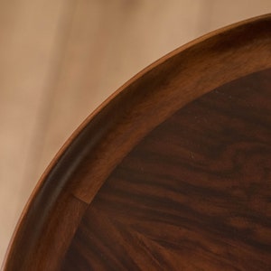 Mid Century Modern Round Walnut Tripod End Table by Anton Kildebergs Møbelfabrik image 6