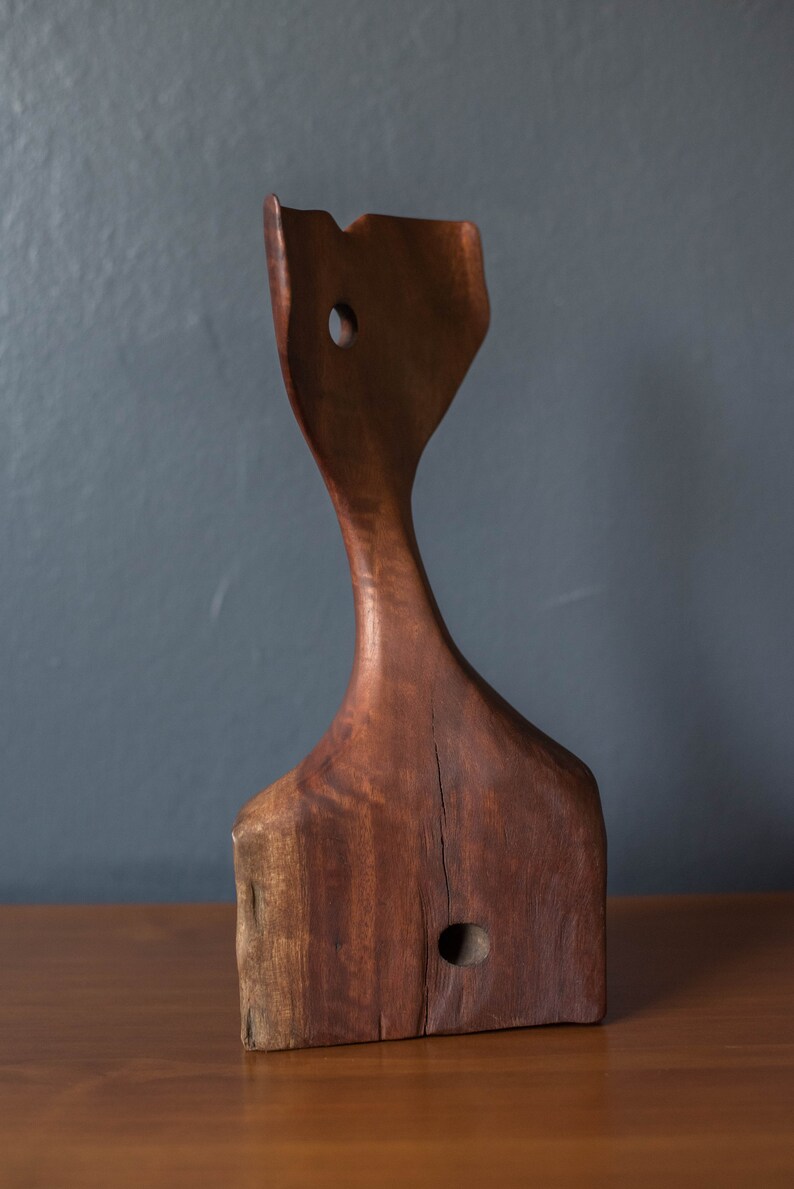 Mid-Century Modern Abstract Redwood Whale Sculpture image 7