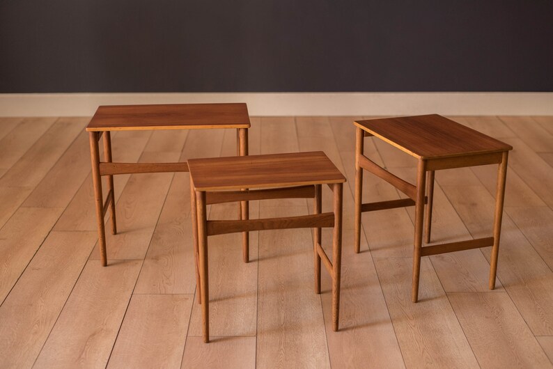 Danish Modern Set of Teak Nesting Tables by Hans J. Wegner for Andreas Tuck image 3