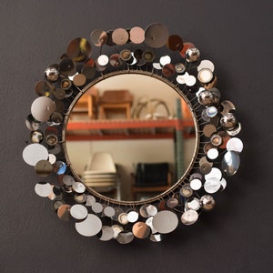 Vintage Original Chrome Raindrops Wall Mirror Sculpture by Curtis Jere image 2