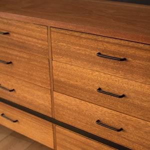 Mid-Century Modern Vista of California Mahogany and Steel Dresser by Don Knorr image 4