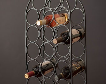 Black Cast Iron Mid Century Modern Wine Rack by Arthur Umanoff for Shaver Howard