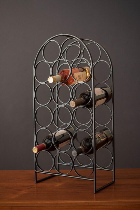 Black Cast Iron Mid Century Modern Wine Rack by Arthur Umanoff for Shaver Howard Etsy