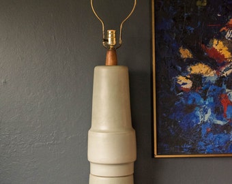 Mid Century Stacked Ceramic Pottery Table Lamp by Martz