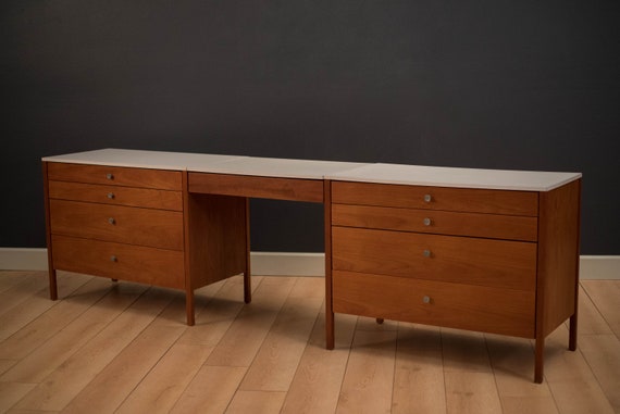 Mid Century Modern Teak Knoll Dresser Chests And Vanity Etsy