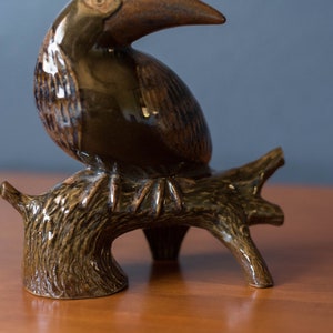 California Studio Mid Century Glazed Stoneware Bird Sculpture by Robert Maxwell image 5